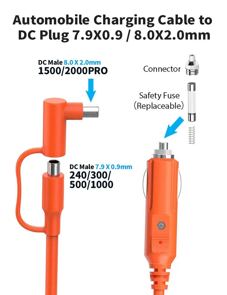 Tonton Cigarette Lighter Socket DC7909 DC8020 Car Cigarette Igniter Cable 7.9x0.9mm/8.0x2.0mm Car Charger