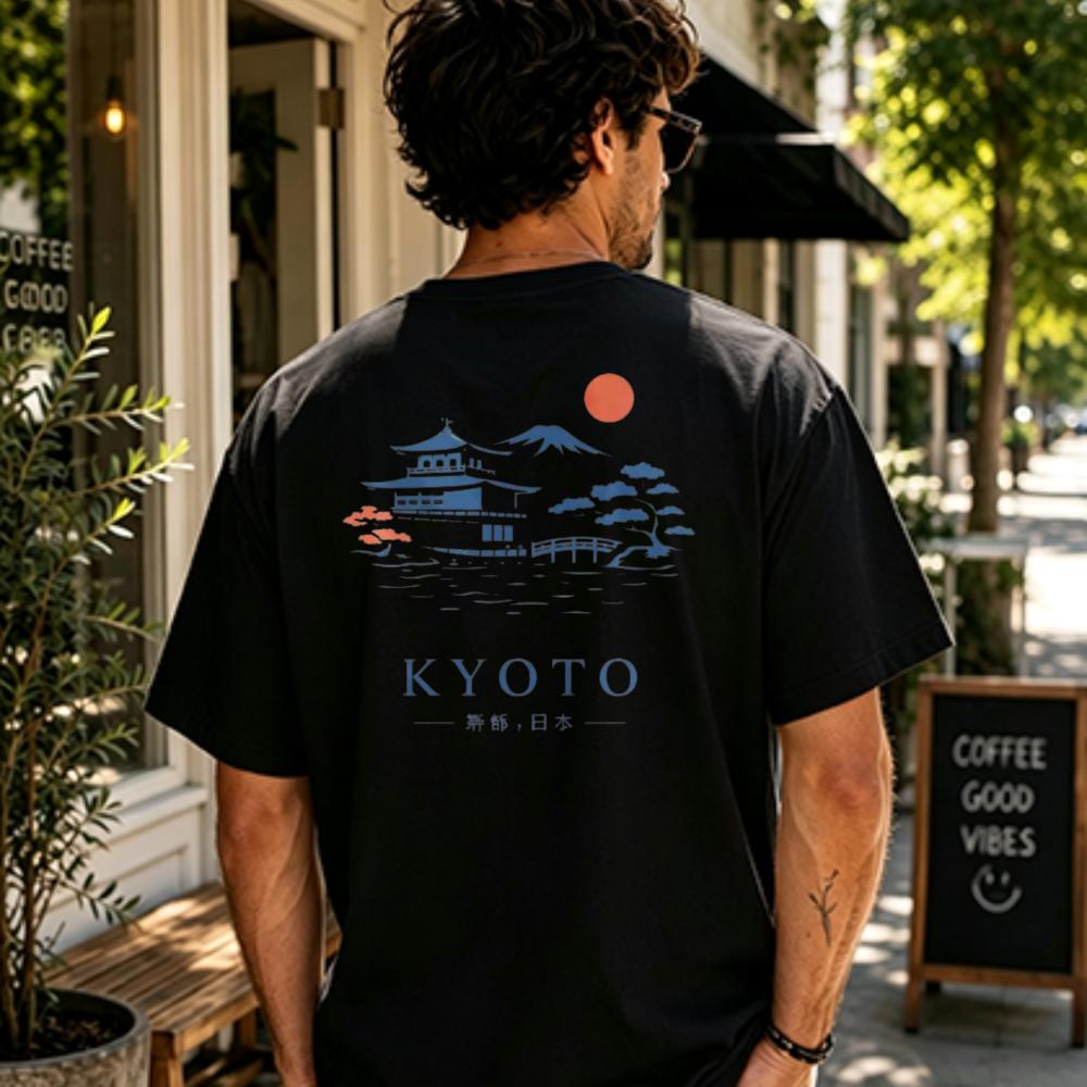 Japanese Hokkaido Wave Graphic T-shirts Men Women Harajuku Vintage T Shirts Cotton Popular Gi