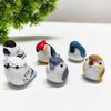 Handmade Bird Figurine Wooden Carving Bird Statue Miniature Wildlife Sculpture for Living Room Office Desktop TV Stand Decor Gifts for Bird Lovers