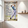 Vintage Golf Livslektioner Metallplåtskylt, Nyckfull Golftränare Mitt i Svingen Väggdekor med Rustik Tennestetik för Hembar Man Cave