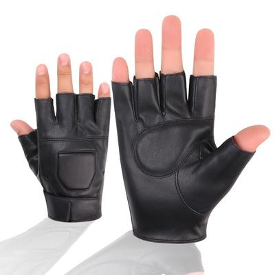 Luvas Esportivas de Meio Dedo Couro Masculinas e Femininas Dedos Vazados Luvas Externas Ciclismo Motocicleta Tático Militar Fãs Luvas de Couro Protetoras