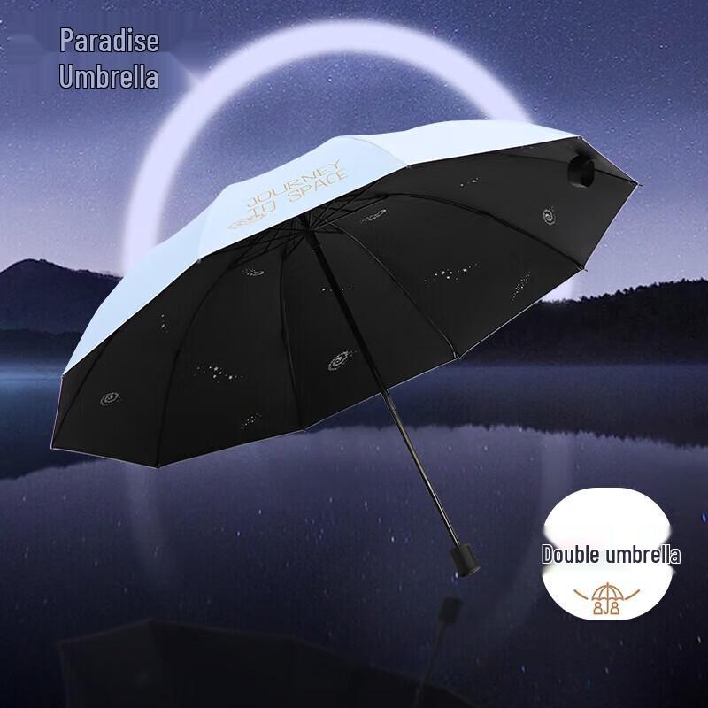 Heaven 10-Rib Reinforced Three-Fold Double Sun/Rain Umbrella
