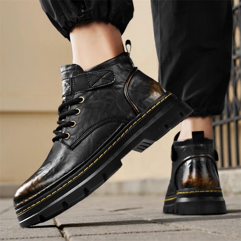 Mens Boots Durable Winter Boot Senior Comfortable Non Slip Cowboy Boots Man Casual Outdoor Sneakers