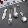 Travel Picnic Camping Utensils Folding Tableware Cutlery Spoon Fork Spork