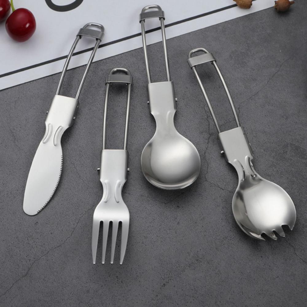 Travel Picnic Camping Folding Utensils Tableware Spoon Fork Cutlery Spork