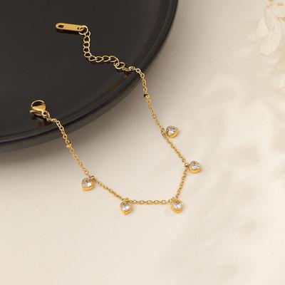 Adjustable Women's Bracelet Non Tarnish Foot Chain Fashion Love Pendant Bracelets  Birthday Gifts