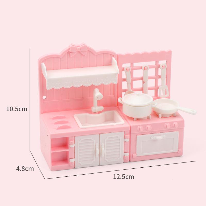 

Cross-Border Kids Pretend Play Kitchen Set with Miniature Stove and Food Toys розовый