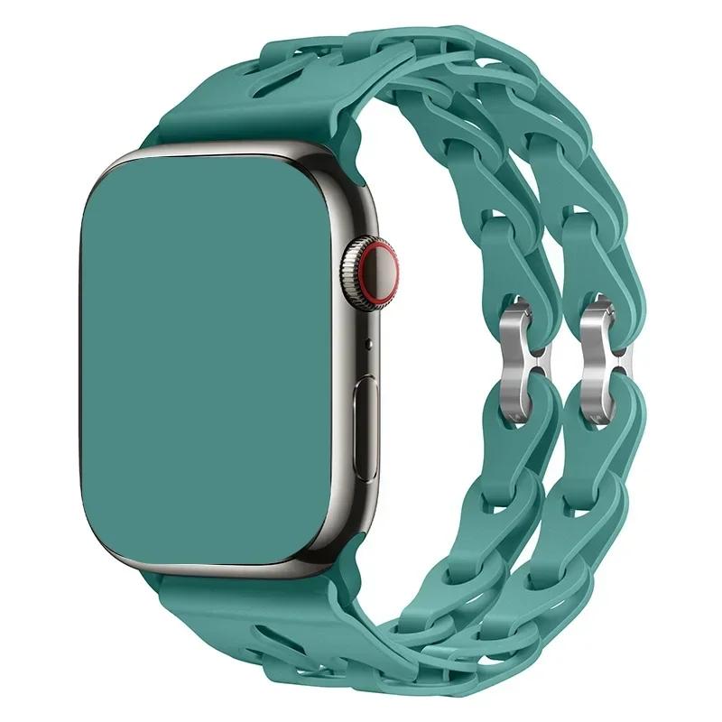 Silicone Strap for Apple Watch Ultra 2 Band 49 44 45 46 42 38 40 41mm Sport Correa Bracelet for Iwatch Series10 9 8 7 6 5 Se 4 3