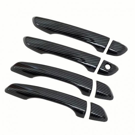 Chrome/Carbon Fiber Car Door Handle Cover Trim For Hyundai Elantra 2017-