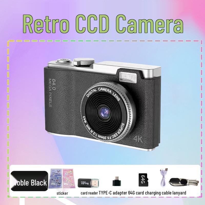 4K Retro CCD Portable Camera for Students - Children's Day Gift