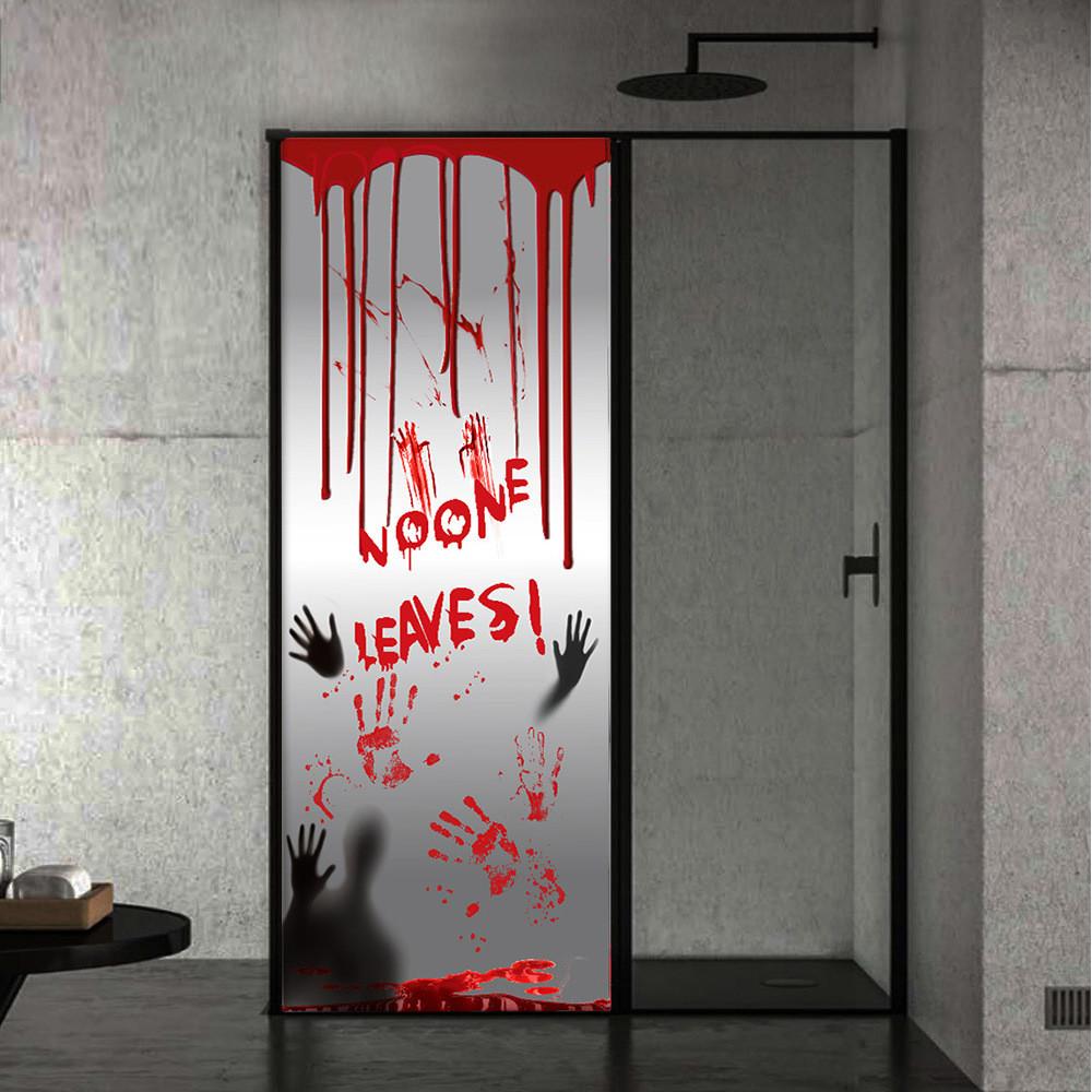 Terrifying Blood Handprint Door Decor For Halloween Party And Haunted Room Atmosphere