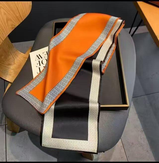 Big Brand Double-sided Printed Long Headband Silk Scarf Hin Scarf Ribbon Tie Bag Decoration Suit Scarf Waist Belt Multi Function