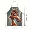 1pc, Creative Pony Pattern, All Seasons Apron, Kitchen and Home Use for Men and Women, Practical