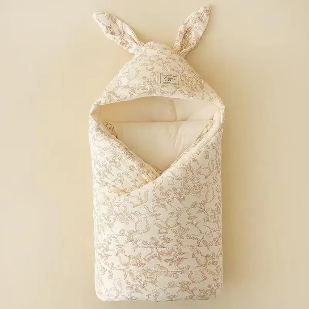 Extraweiche Thermische Puckdecke mit Hasenohren-Design Neugeborenen-Puckdecke Baby-Pucken Neugeborenenpflege