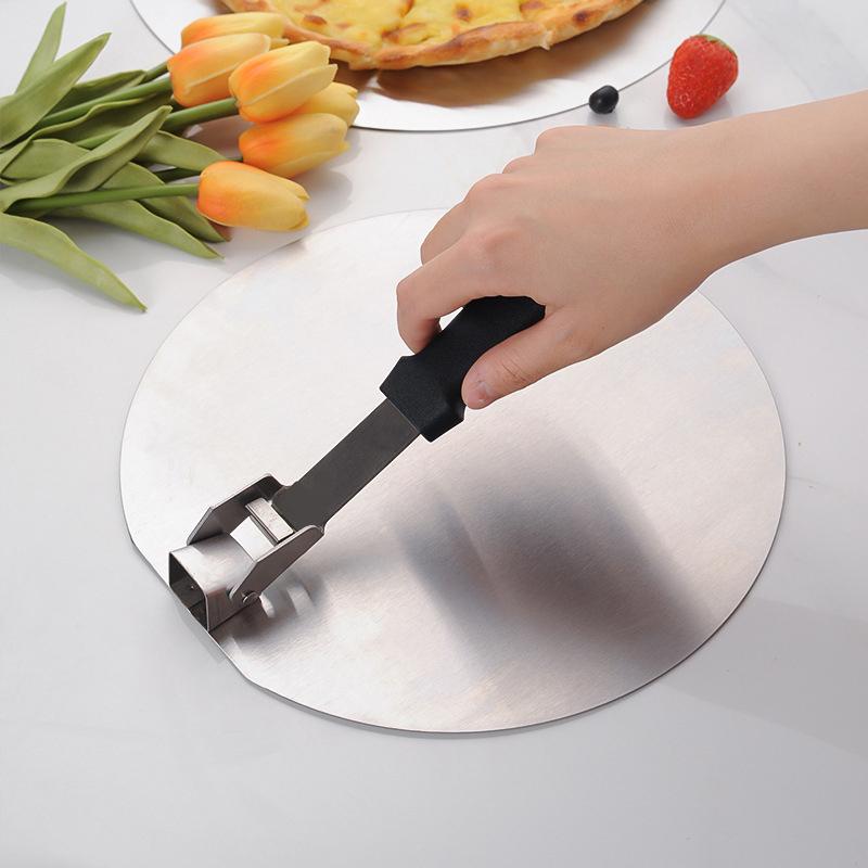 Pizza Shovel Spatula Plastic Handle Foldable Round Stainless Steel Cake Tools Accessories Non-Stick Pastry Paddle Kitchen Baking