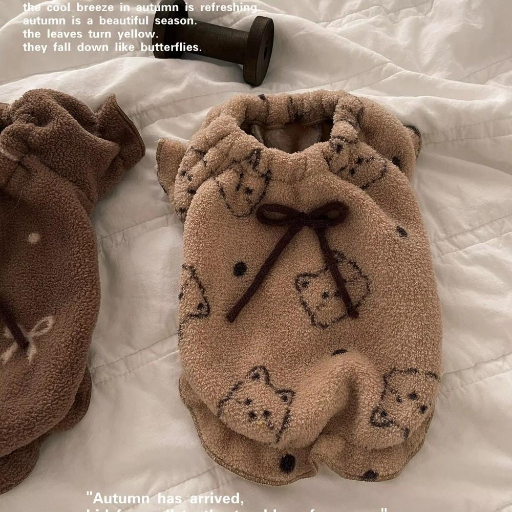 Modische Herbst-Winter-Haustierweste Verdickte Katzen-Hauskleidung Teddy-Schlafanzug Haustierbedarf Hundekleidung für kleine Hunde