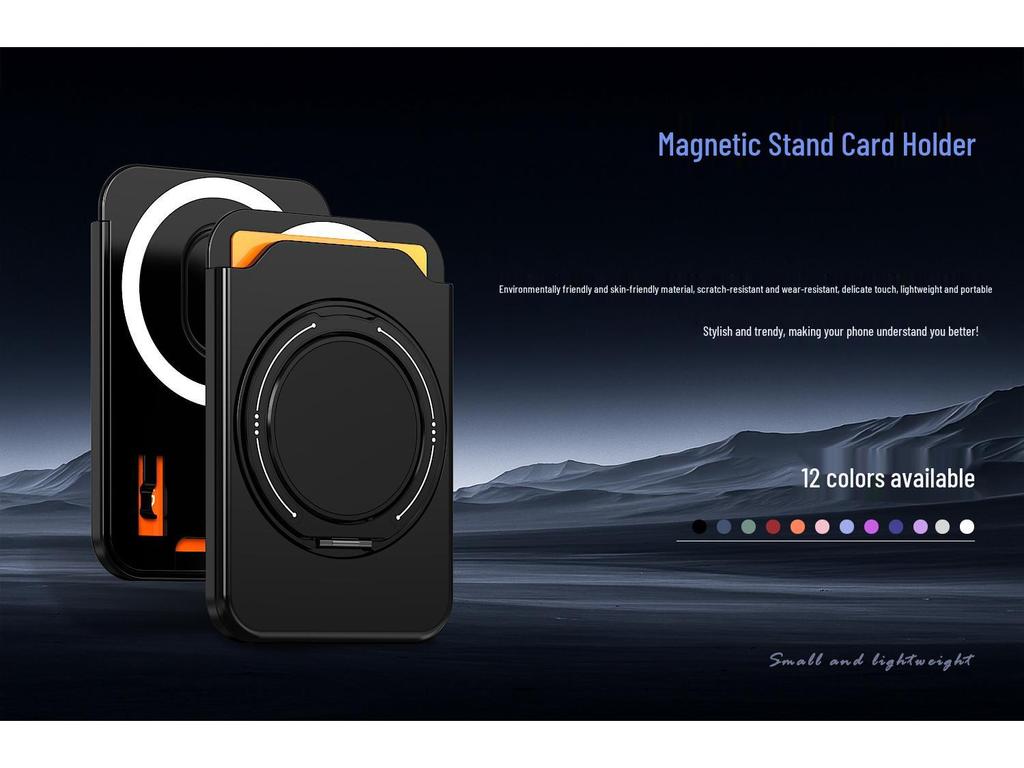 MagSafe Card Holder with 360° Rotating Bracket for iPhone