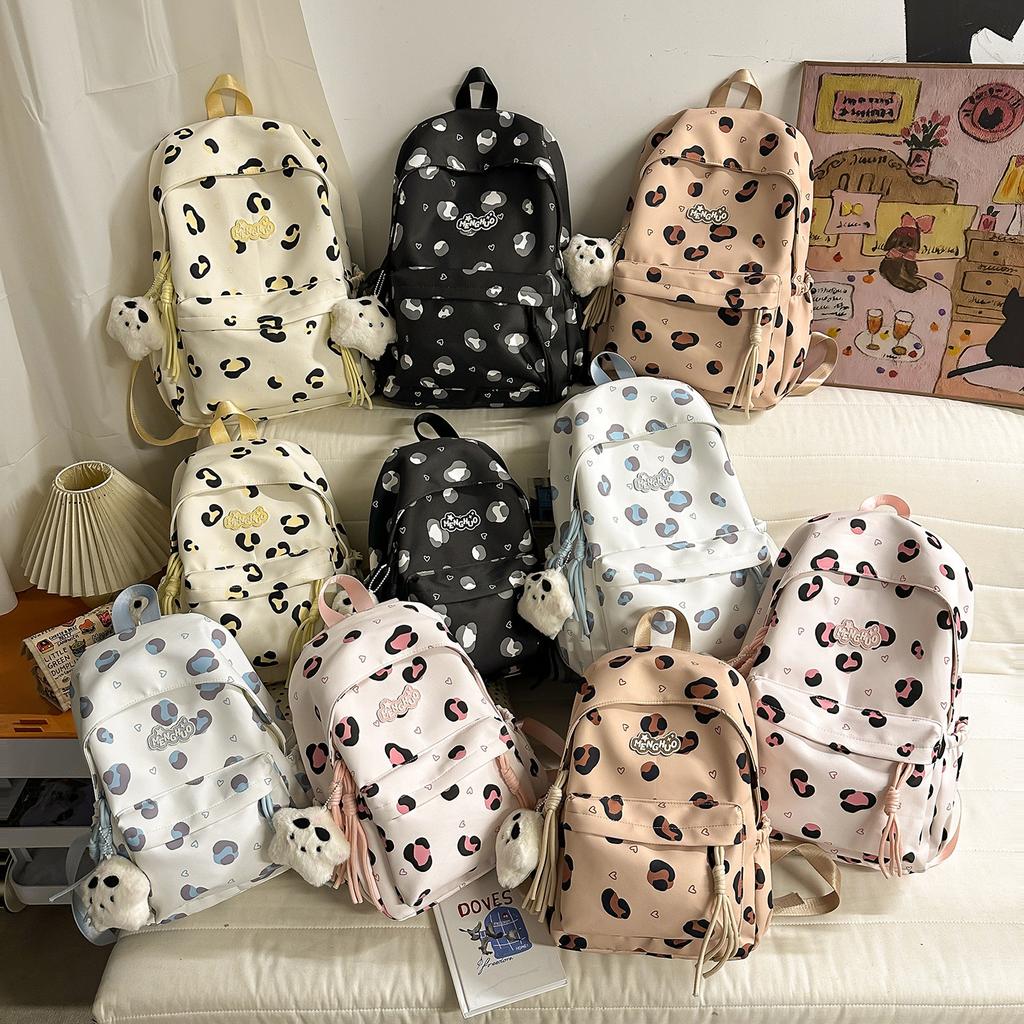Schoolbag spring new milk whirring cute sweet girl travel backpack Korean ins college wind polka dot light backpack