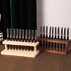 Walnut Wood Test Tube Rack Multifunction Desk Pencil Organizer Pen Holder Phone Stand Stationery Storage Office School Supplies