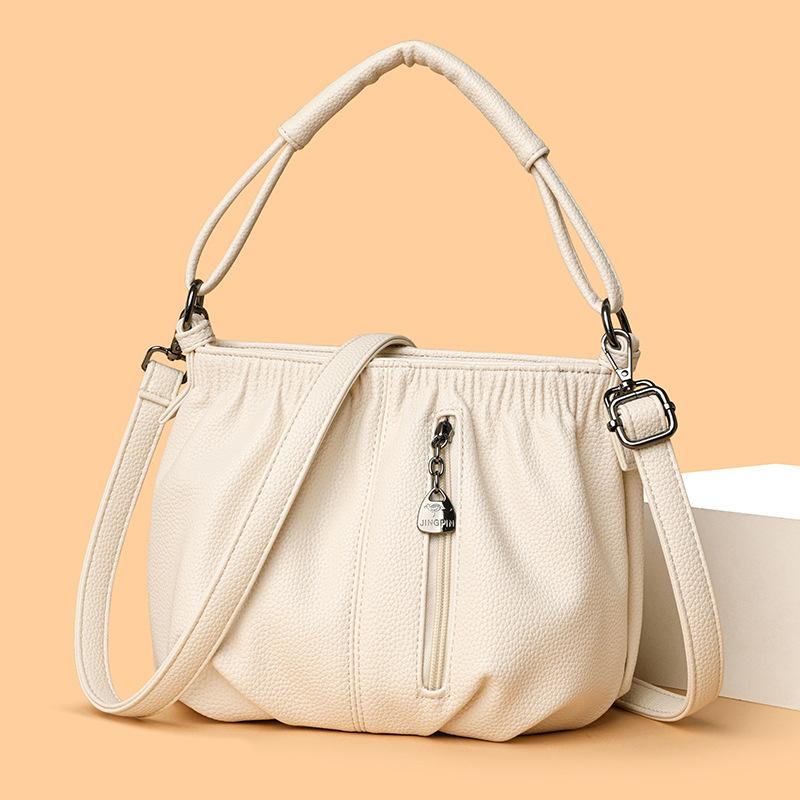 Retro Soft Leather Handbag Small Bag Women's 2026 New Casual Mother Bag Shoulder Messenger Bag