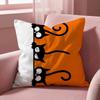 Funny black cat Cushion Cover Multi-Scene Pillow Cover for Home & Car - Reversible, Soft & Durable for Daily Use