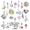 925 Silver Iris Pendant Fit Bracelets  Sunflower Tulip Autumn Pinecone DIY Butterfly Pendant Jewelry Gifts