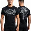 Men's Sports Short-sleeve T-shirt Round Neck Breathable Gym Training Top Fashion Print Casual Activewear