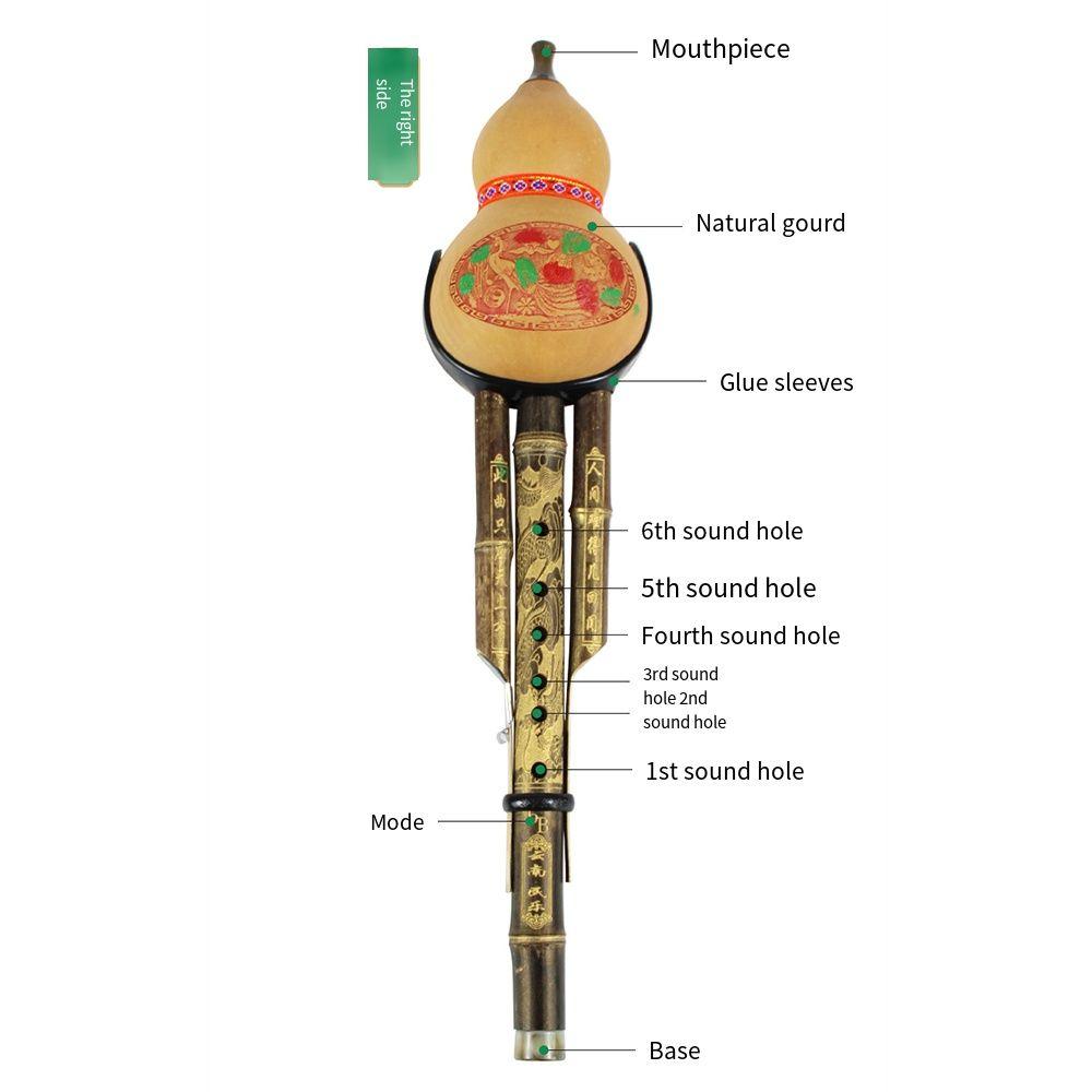 C/bB Key Gourd Flute Double Sounds Gourd Bamboo Flauta Easy To Play Hulusi  Beginner