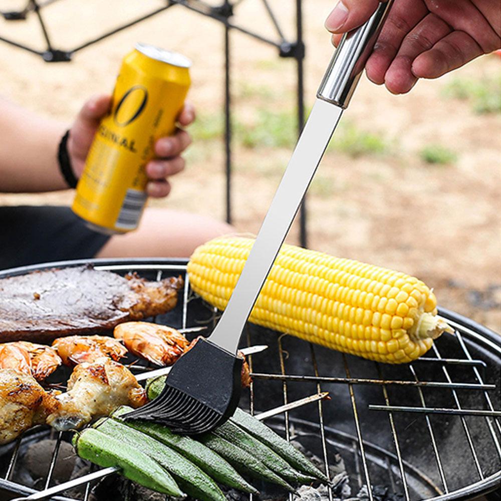 3/9/20 PCS For Camping Outdoor Spatula Fork Tongs Knife Brush Skewers BBQ Tools Set Stainless Steel Barbecue Utensil