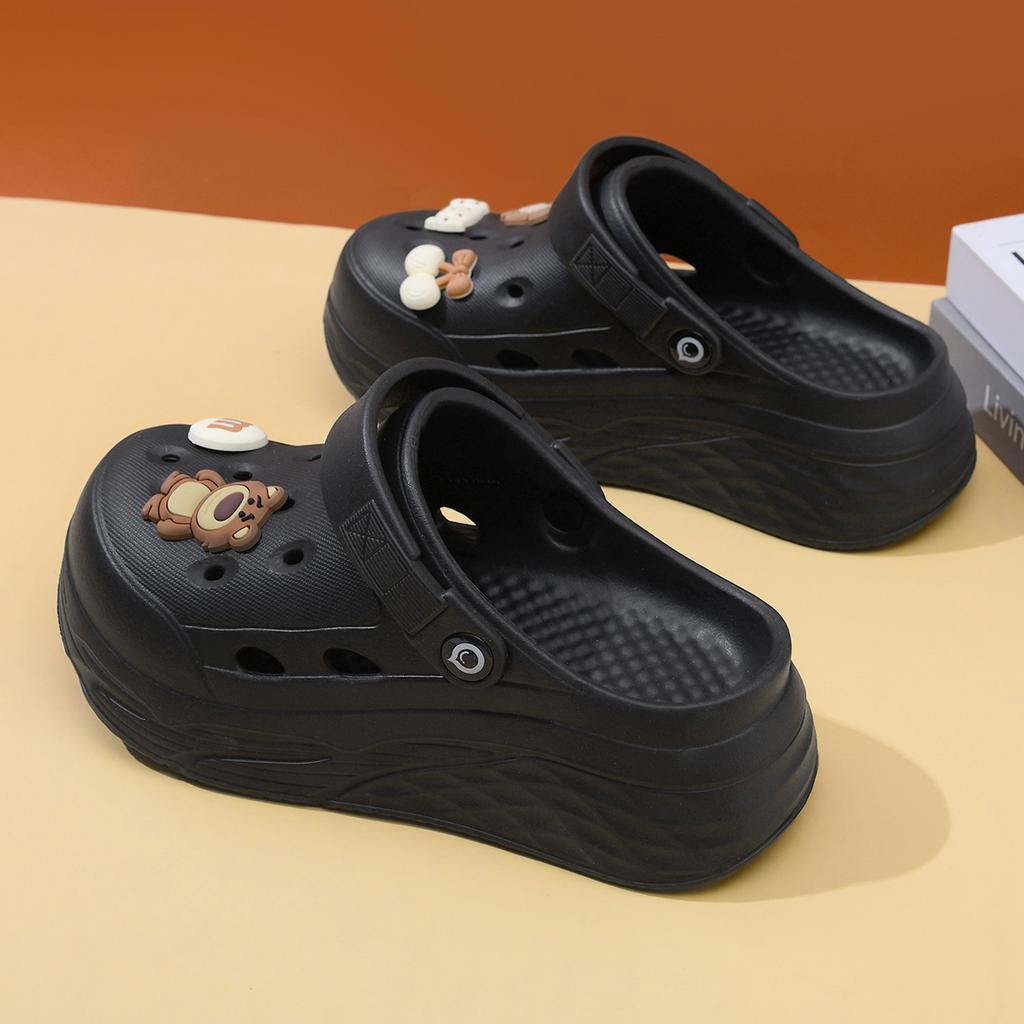 Women's Soft EVA Summer Slippers Round Home Slides Dry Wedges Platform Beach Sandals Thick Bottom