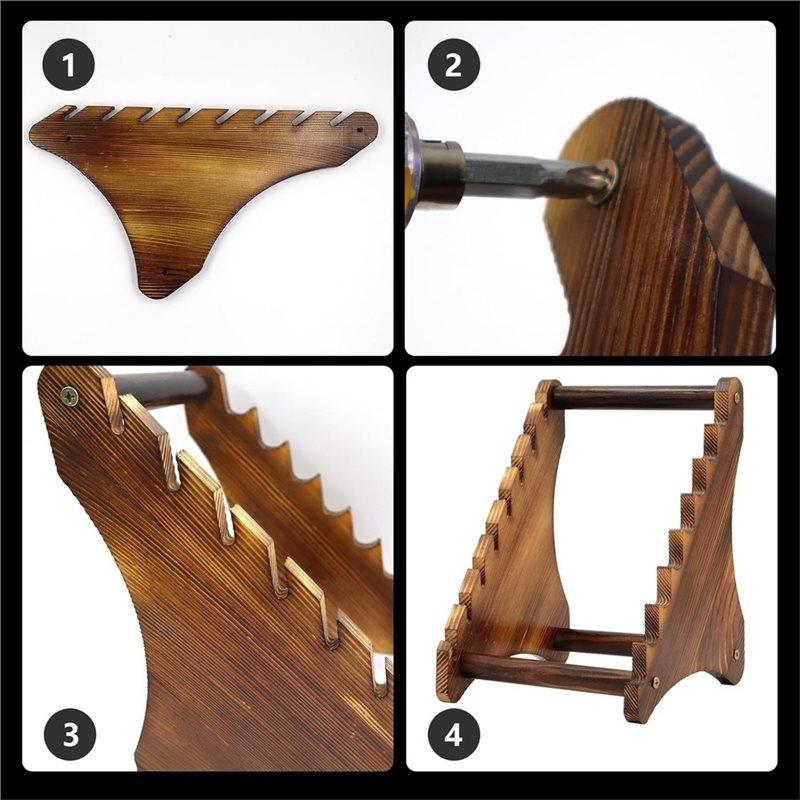 B97A-Holz feststehendes Messer Sammlungs Ausstellungsständer Halter, Messerblock, Maximale Kapazität 8 Messer