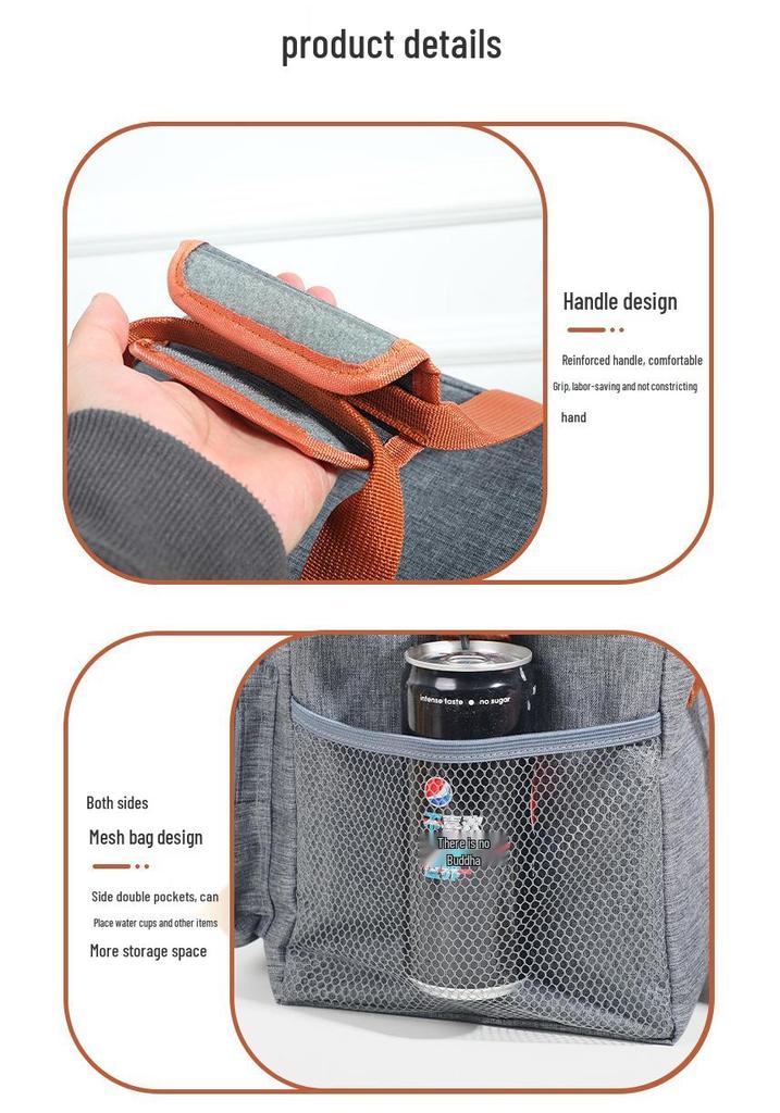 Crossbody Double-layer Insulated Picnic Lunch Bag