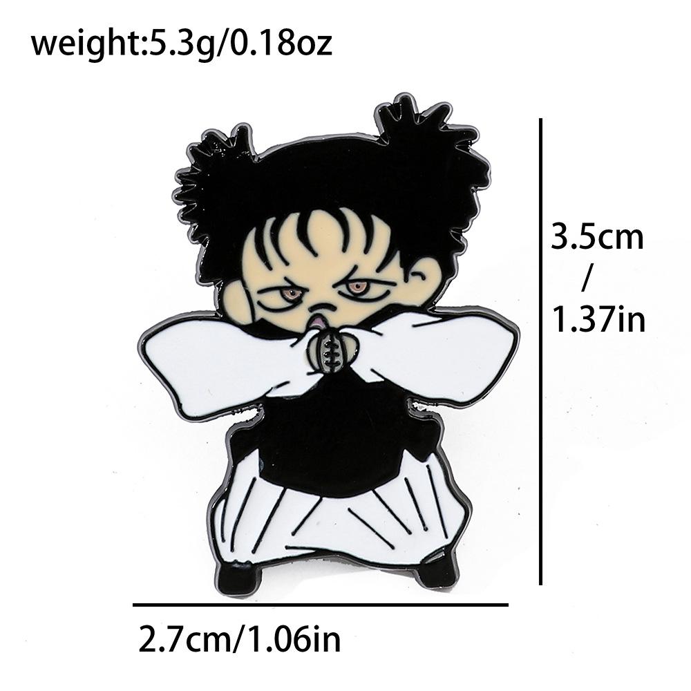 Japanese Creative Personality Spell Return to Battle Metal Badge Accessories Five Wushu Characters Alloy Brooch Pin