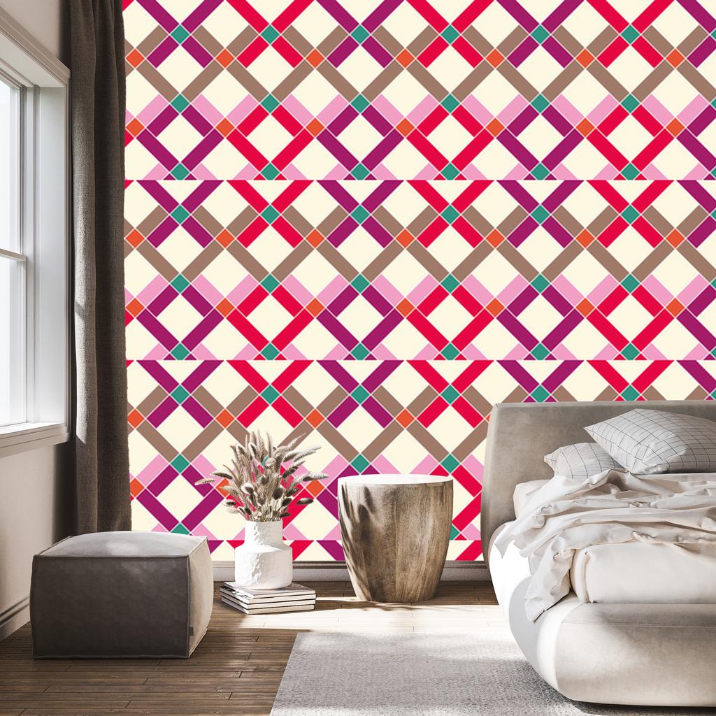 Geometric and colorful rhombus wallpaper for living room and bedroom 50x1000