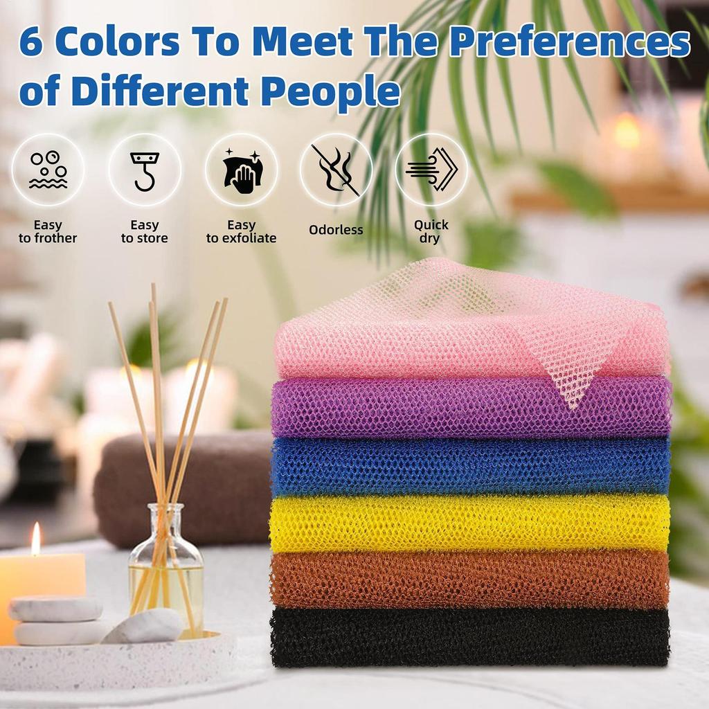 African Mesh Sponge Exfoliating Sponge Back Cleaning Brush Suitable for Neutral To Sensitive Skin Bathroom Accessories 10 colors