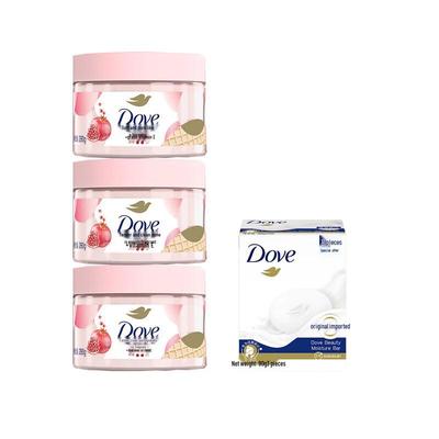 Dove Pomegranate Milk Scrub & Bar Soap Set