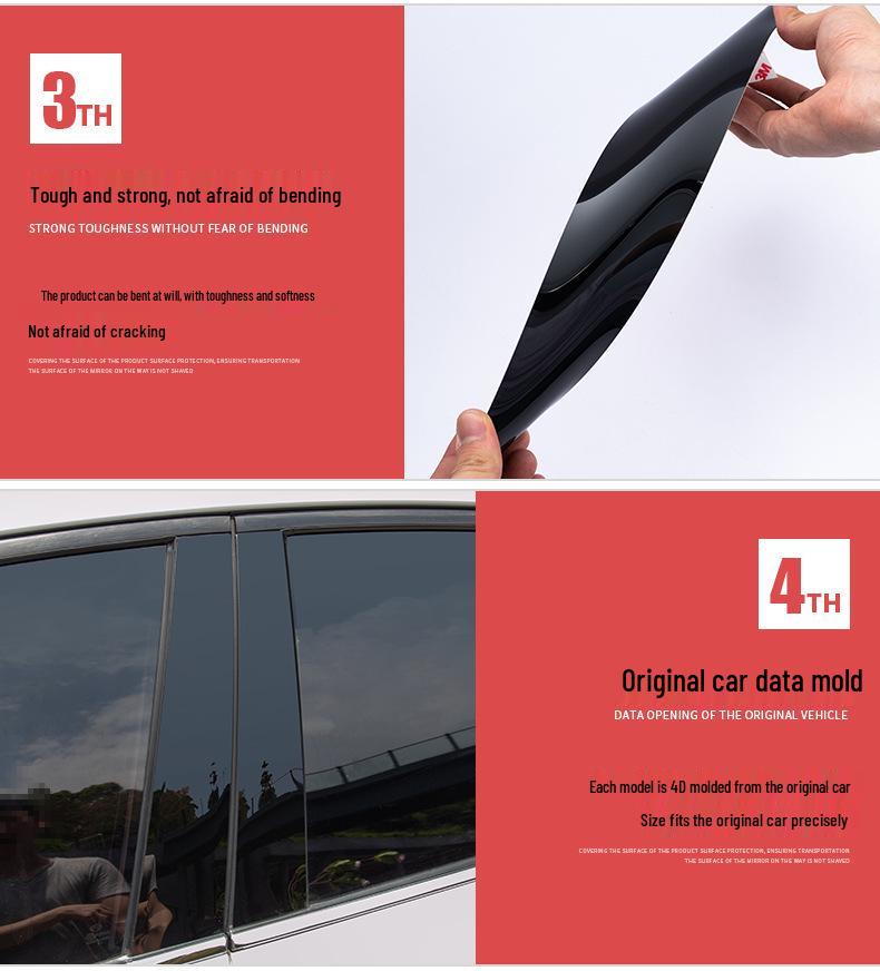 Mazda 2 Demio 2015-2023 Helles Schwarz Türrahmen Mittelsäule Autoaufkleber