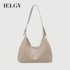 Zipper PU One Shoulder Khaki Simple Back Women's Bag Fashionable Portable