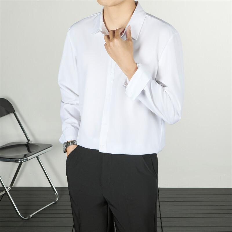 Casual Lapel Long-sleeved Shirt Men's Youth Daily Wear Overalls