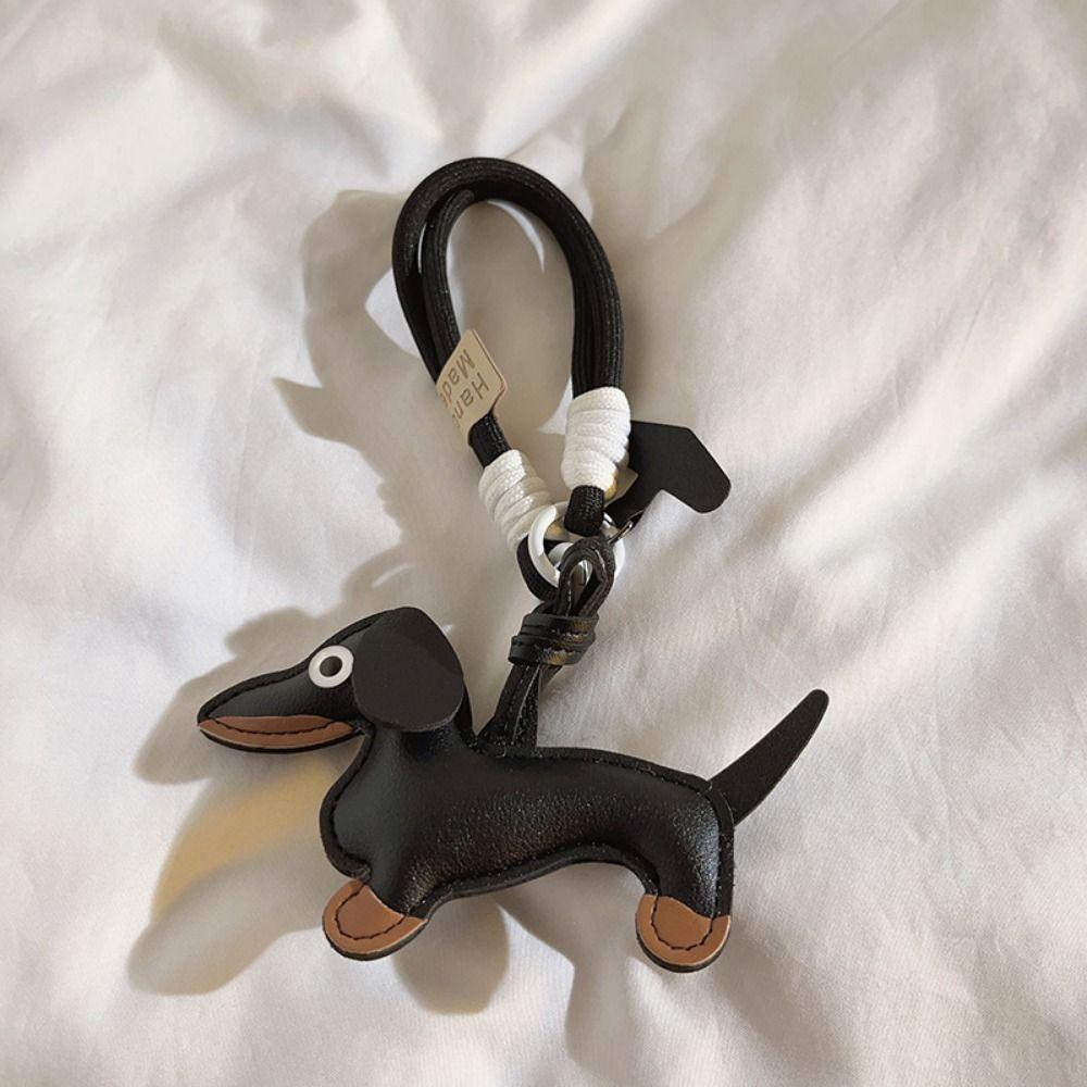 Mini Dachshund Dog Keychain Braided Lanyard Car Key Accessories  Women