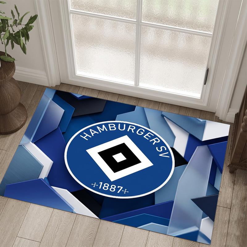 Hamburger SV Football Design Tappeto in Velluto di Cristallo Accogliente Non?Tappeto Stampato Antiscivolo per Camera da Letto Soggiorno Ingresso