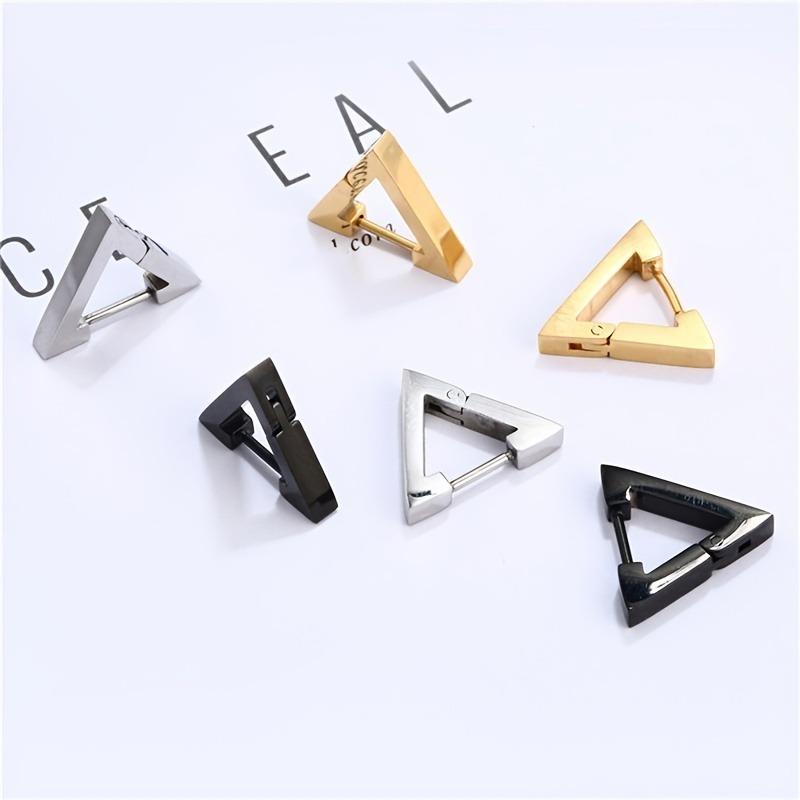 1 PC Punk Triangle Earrings - Unisex, Hypoallergenic Stainless Steel for Modern Style & Durability