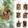 Yousheng 6-teiliges Weihnachtsbaumschmuck-Set mit Waldtiermotiven (Eichhörnchen, Affe, Koala) aus Acryl zum Aufhängen – ideal als Weihnachtsbaumdekoration.