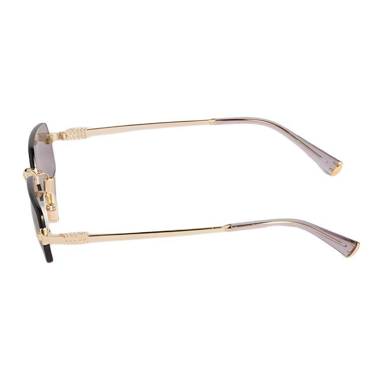 MIU MIU Unique Design Rectangular Sunglasses Unisex Sunglasses Gold SMUB50_E5AK_FE20I_C_052