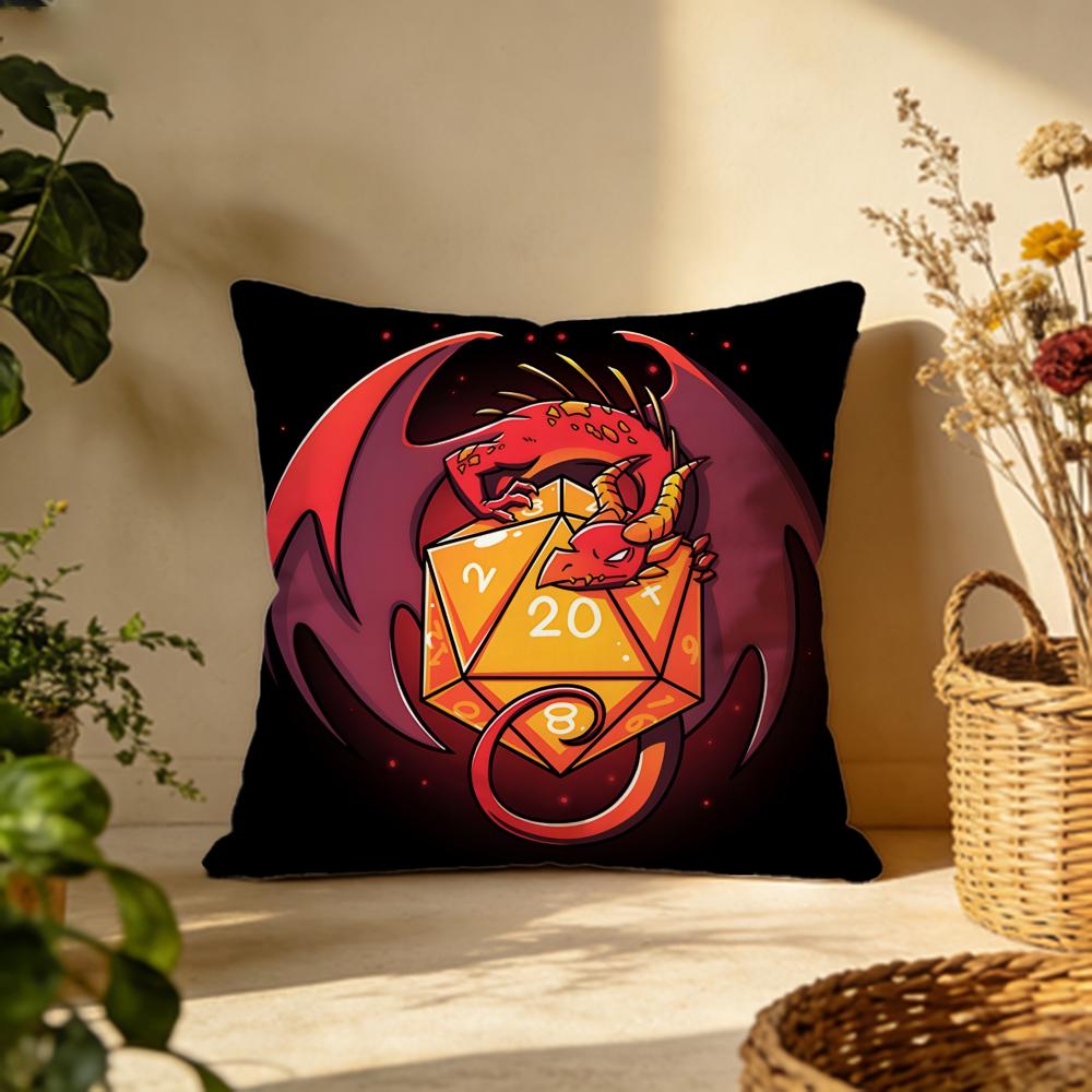 Popular DDungeons  Dragonsied Cushion Cover Versatile DoubleSided Pillow Case Fit for Sofa Bed Car  Daily Decor