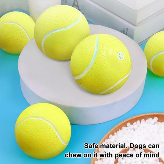 Squeaky Tennis Dog Chew Toy Bite Resistant Aggressive Chewer Interactive Ball Toy Small Medium Large Dog Teething Cleaning Ball Toy