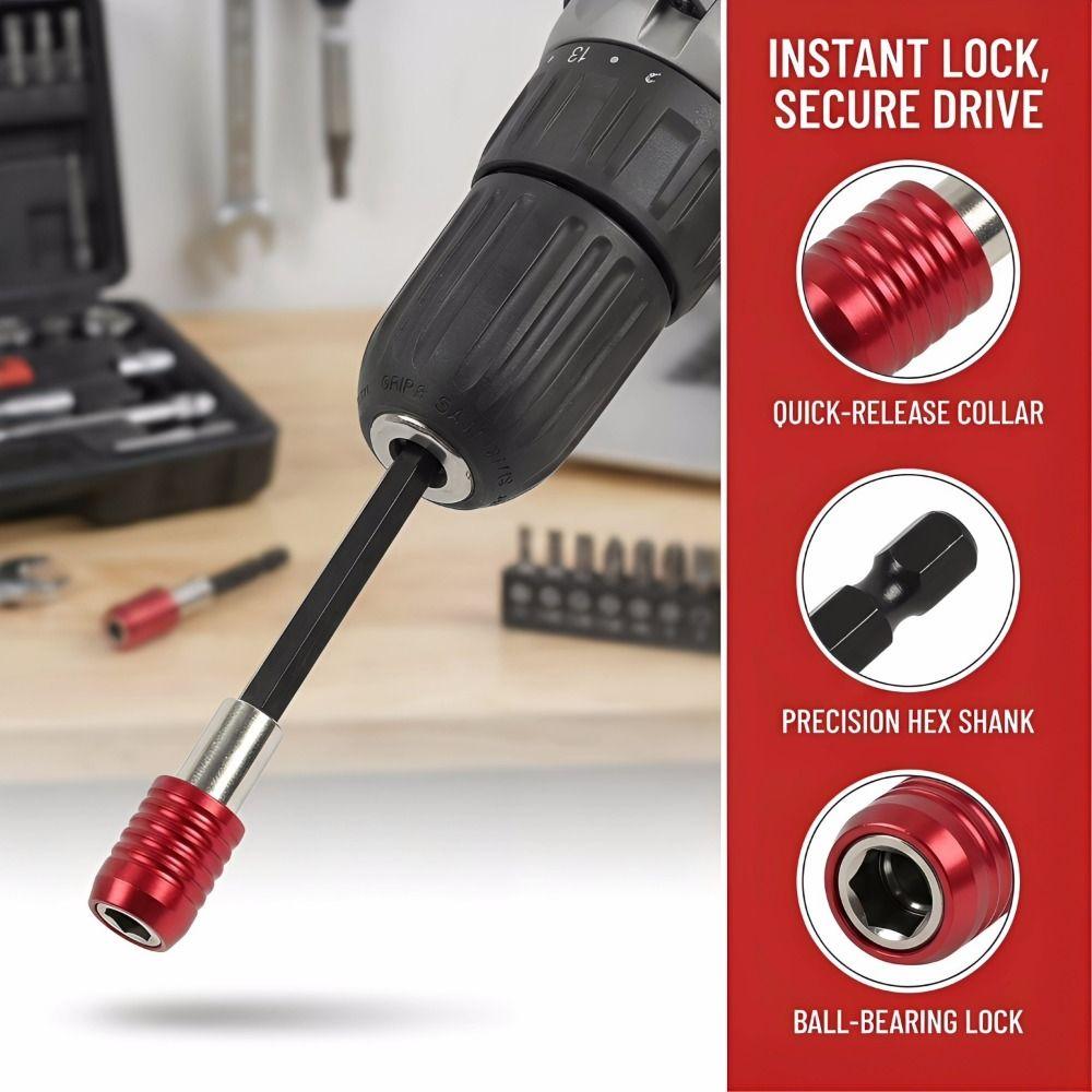 60mm Rod Quick Release Extension Rod Red Handle Three Piece Screwdriver Set  Tool Kit