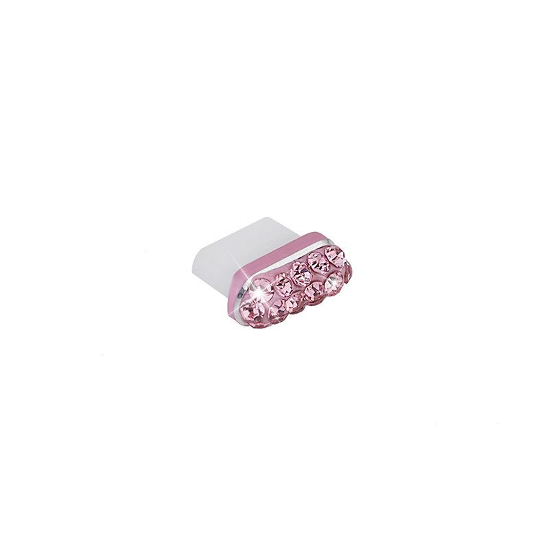 1pc Colored Rhinestone Metal Dustproof Charger Base Plug Cover, Artificial Diamond Charm Charging Port Protector