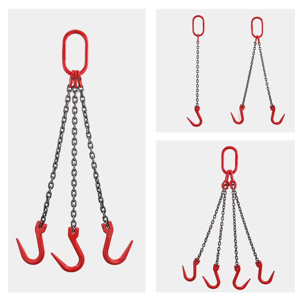 Double Hook Steel Lifting Slings with Chain for Cranes - Small Hook, Large Opening