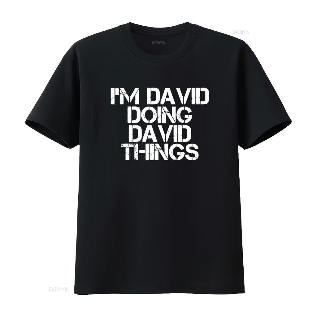 I M DAVID DOING THINGS Funny Christmas Idea T Shirt Vintage Washed Streetwear Casual Top For Everyday Wear Designer Clothes